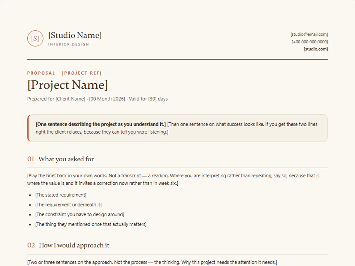 Proposal template, MARL house style