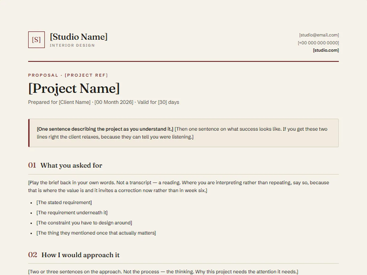 Proposal template, QUARTO house style