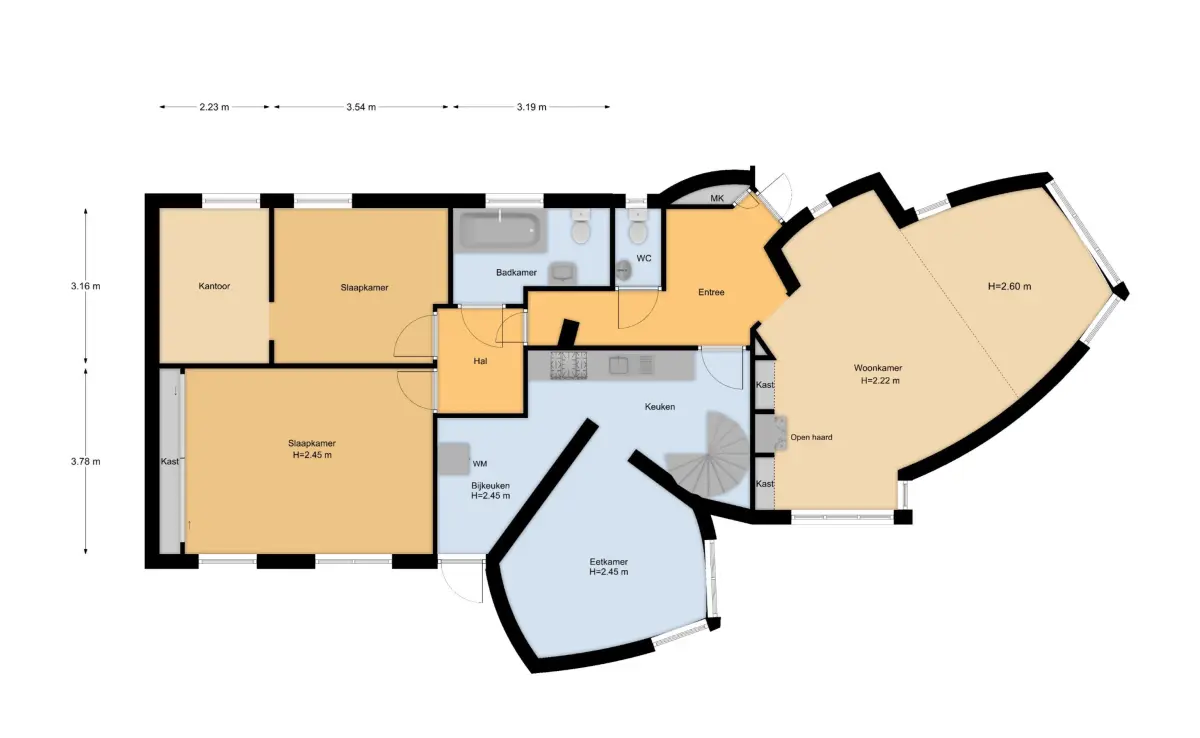 Floorplan created in Floorplanner with drag-and-drop tools